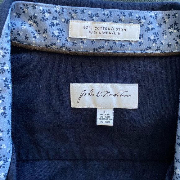 John W Nordstrom Button Down Shirt, Dark Blue - Picture 3 of 5